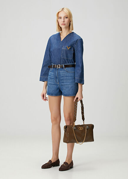 VGold Blue Denim Shorts