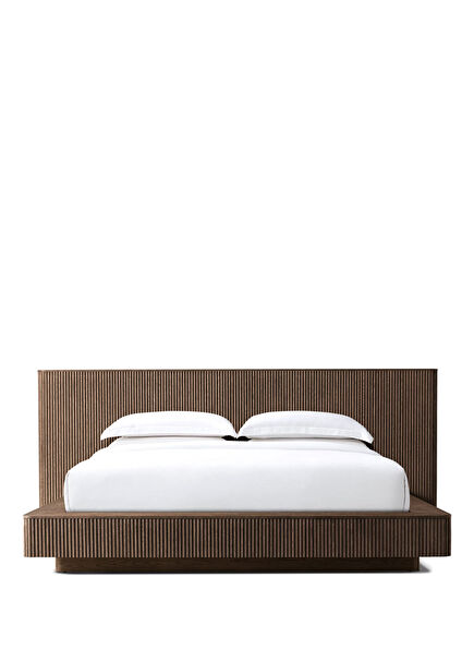 Bella Ahşap Kahverengi Meşe Çift Kişilik Karyola