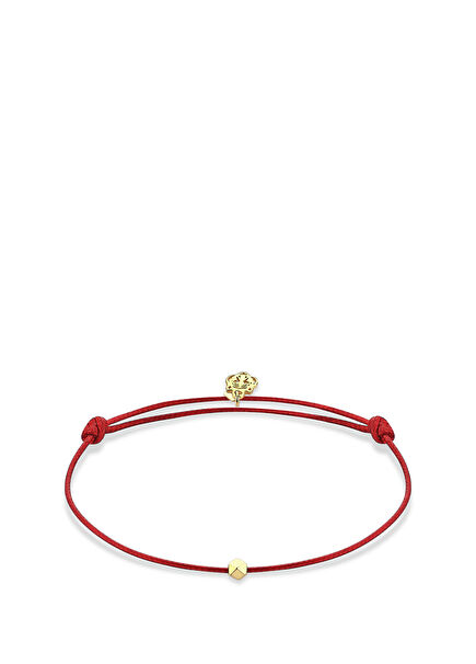 Tiger Charm Red 14K Gold Unisex Rope Bracelet