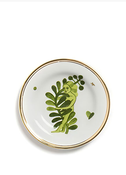 Eden Green Patterned Porcelain Tea Plate 9.5 cm