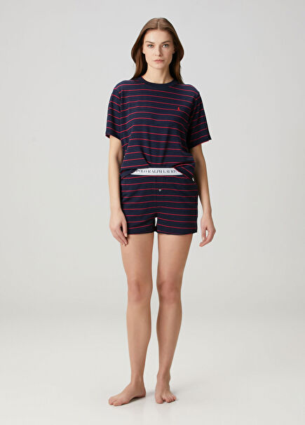 Navy blue striped pajama set
