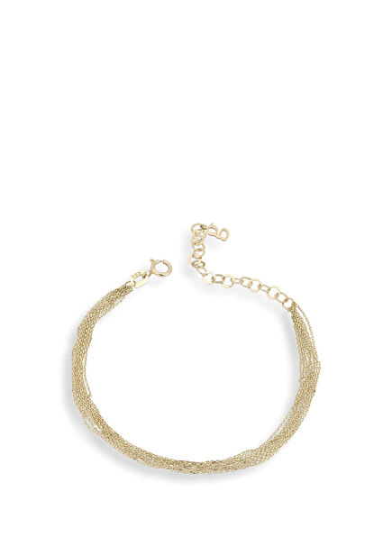 Larissa Gold Thin 14K Gold Women's Bracelet with Diamonds