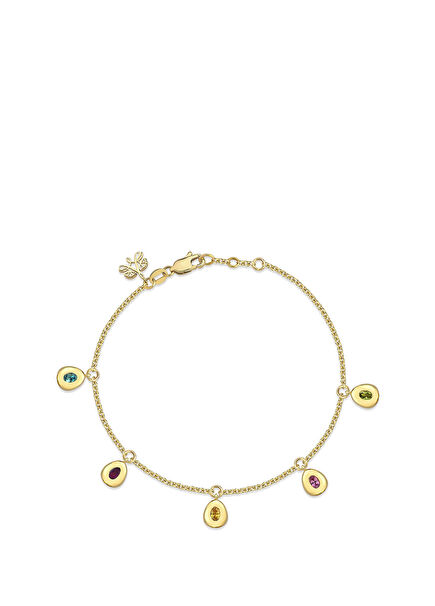 Mini Gold Renkli Taşlı Kadın Altın Bileklik