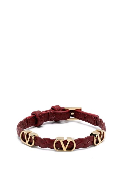 Kırmızı Kadın Deri Bileklik