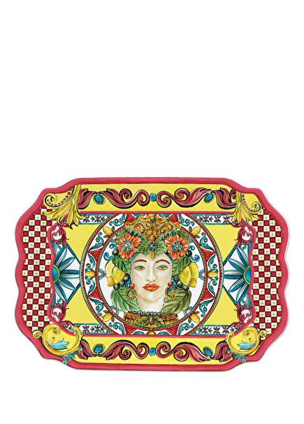Sicily Desenli Melamin Tepsi