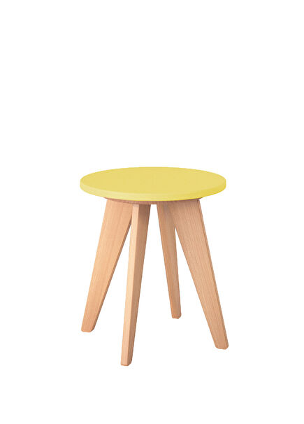 Sarı Ahşap Çocuk Taburesi