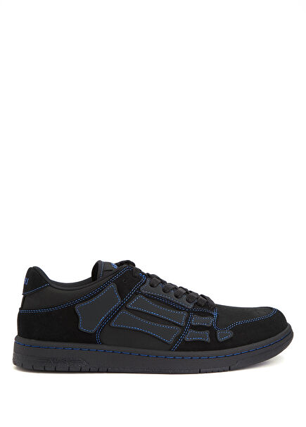 Skel Navy Blue Men's Leather Sneakers