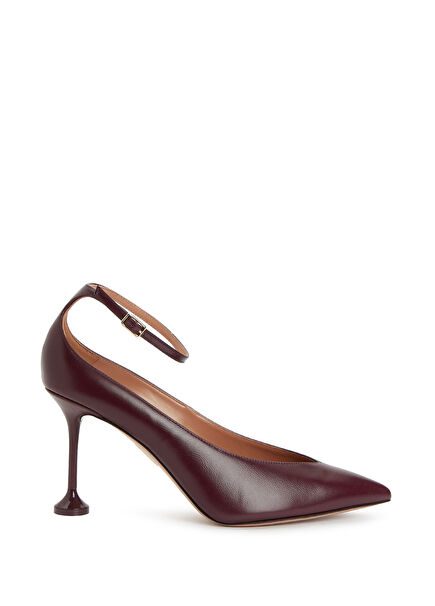 Strong Bordo Deri Topuklu Ayakkabı