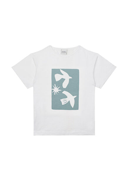 Sky Baskılı Beyaz Erkek Çocuk T-shirt