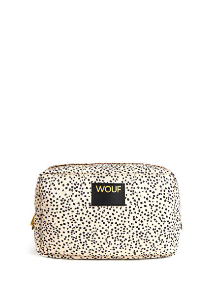 Panna Renkli Baskılı Kadın Makyaj Çantası 20 x 13 cm