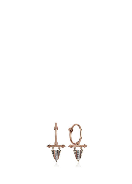 Pyramid 14 Carat Rose Gold Women's Earrings