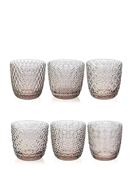 Sixties Tortoise Cam 6'lı Bardak Seti