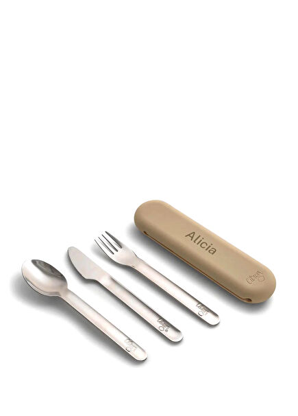 Stainless Steel 3-Pack Kids Cutlery Set with Cherry Silicone Sleeve