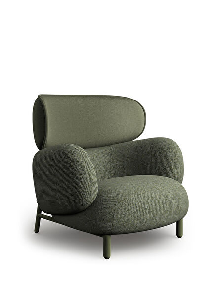 Moby High Green Armchair with Metal Legs