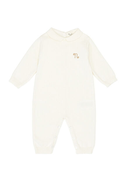 Cream Children's Knitwear Jumpsuit