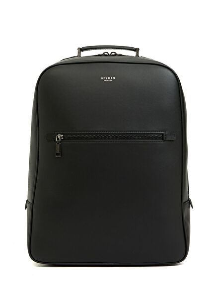 Black Men's Leather Backpack