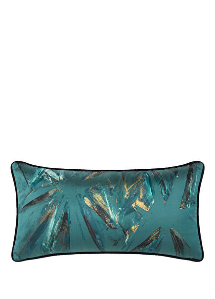 Star Patterned Turquoise Silk Throw Pillow 30 x 60 cm