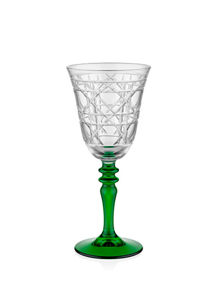 Gloria Mix Green Glass Goblet