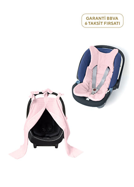 %100 Innocent Pink  Puset Örtüsü & Minder Seti