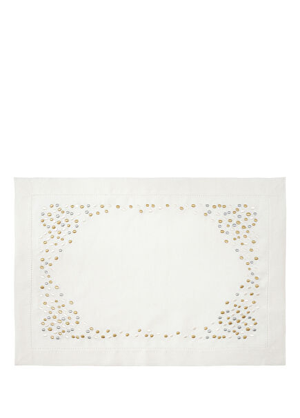 Çakıl Taşı Kırık Beyaz Keten 4'lü Amerikan Servis 30 x 50 cm