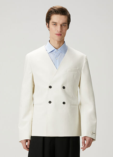 Off-White Wool Double-Breasted Jacket