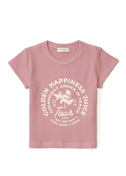 Lila Baskılı Kız Çocuk T-shirt