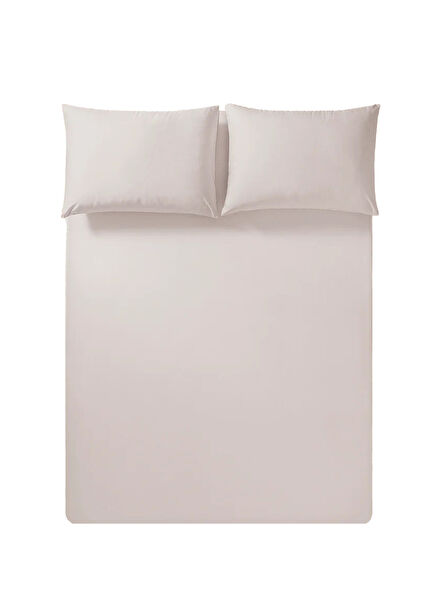 Pure Series Grey Cotton Percale Elasticated Double Duvet Cover Set 160x200 cm