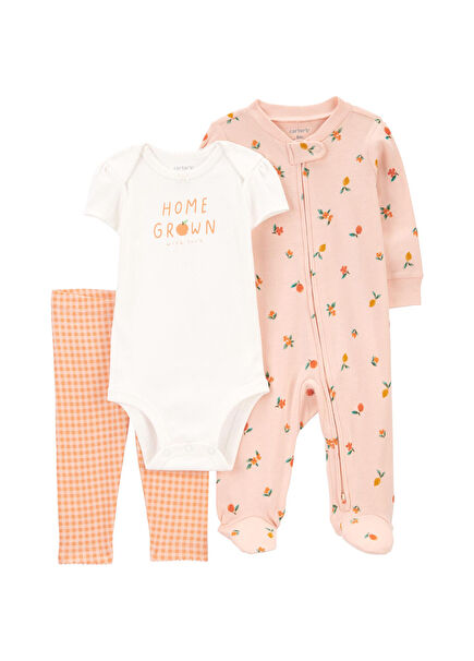 Kız Bebek 3'lü Tulum Body Pantolon Set