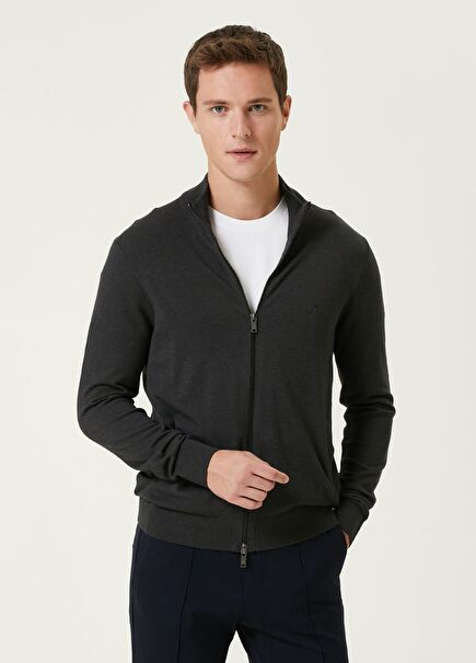 Anthracite Basic Knit Cardigan