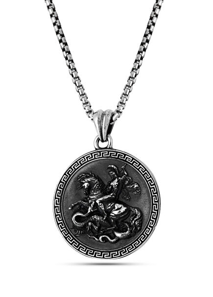 St George Men's Silver Necklace