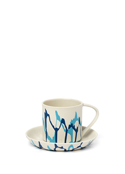 Lapis Porcelain Turkish Coffee Cup and Plate