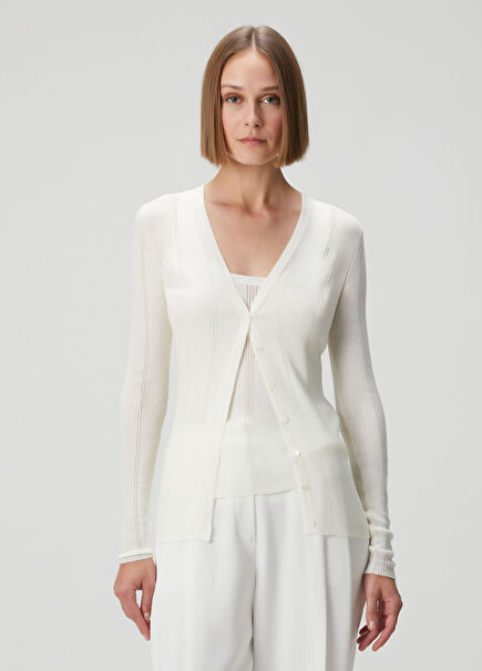 Ivory Wool Cardigan