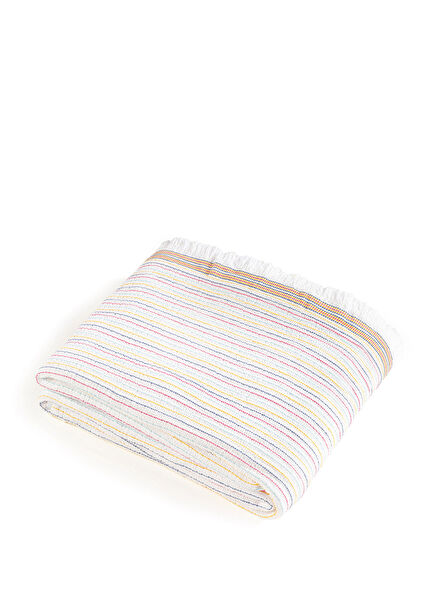 Faro Renkli %100 Pamuk İplik Boyalı Saçaklı Pike