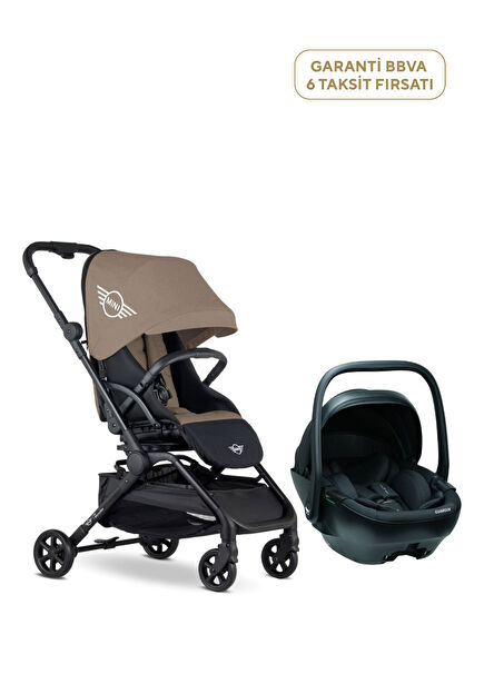 Buggy TURN² Camden Mocha Bebek Arabası ve Guardix Antrasit Anne Kucağı Seyahat Sistem Bebek Arabası