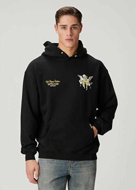 Legacy Cherubs Siyah Kapüşonlu Sweatshirt