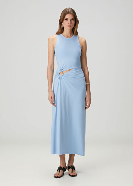 Blue Cut Out Detail Maxi Dress