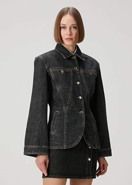 Iloan Koyu Lacivert Denim Ceket