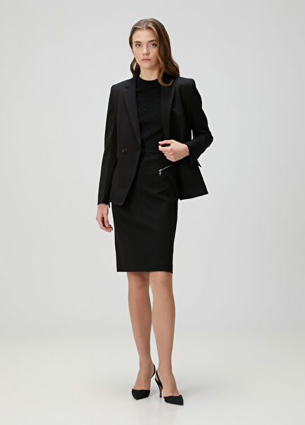 Volmar Black Midi Pencil Skirt