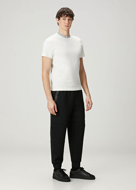 Siyah Beli Kordonlu Jogger Eşofman Altı