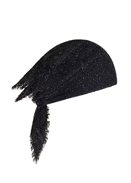 Masha Siyah Simli Tüvit Kadın Bandana