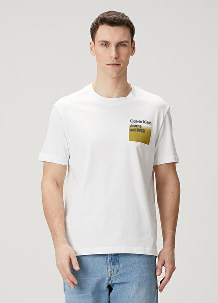 White Logo Printed T-Shirt