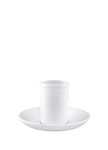 Bicos White Porcelain Coffee Cup and Saucer