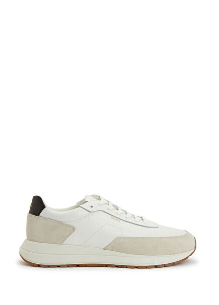 Vinston Cream Men's Leather Sneakers