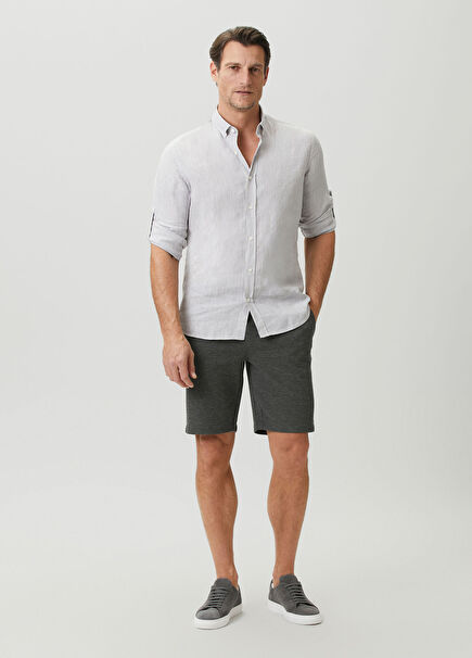 Anthracite Waistband Pique Bermuda