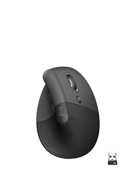 Lift Siyah 910-006473 Sessiz Kablosuz Ergonomik Dikey Mouse 