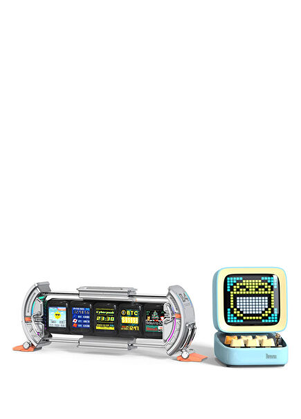 Ditoo Pro Mavi Bluetooth Hoparlör ve Times Gate Dijital Led Ekran Seti