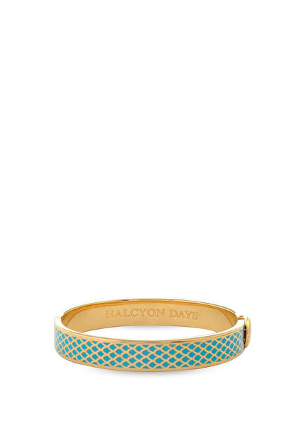 Salamander Turquoise Hinged 18K Gold Women's Bracelet