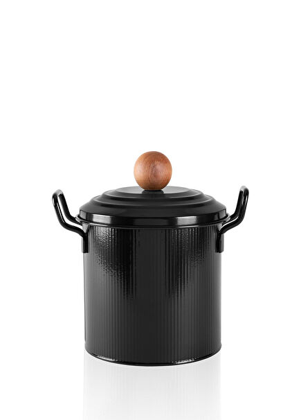 Stripe Siyah Metal Bakliyat & Deterjan Saklama Kutusu 26 x 18 cm