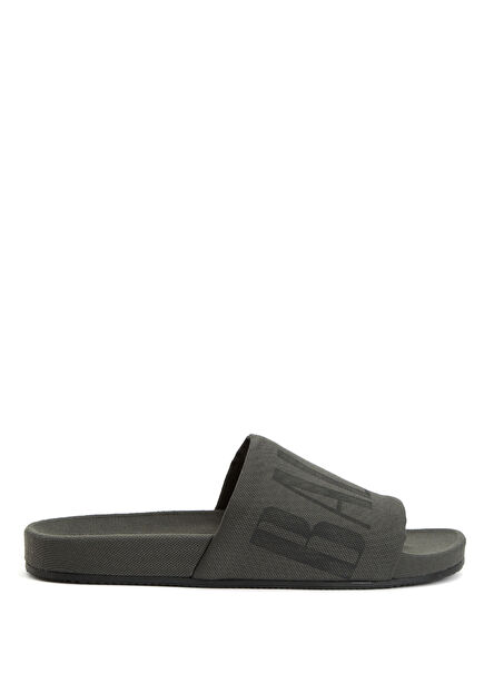 Smoked Logo Printed Men's Slippers