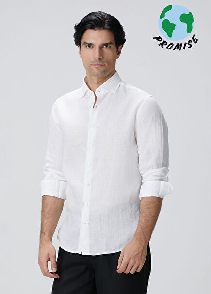 Beyaz Keten Gömlek